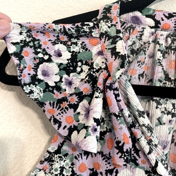 Anthropologie Women Tank Top Medium Black & Pink Chalmers Floral Cottagecore - Picture 9 of 16